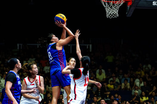Singapore women’s 3x3 basketball team competing in a tournament.